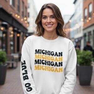 University of Michigan Crew Neck Sweatshirt Various Sizes